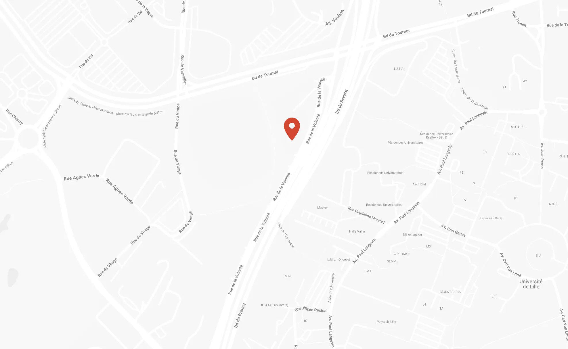 Plan de situation du siège de Nordnet à Villeneuve d'Ascq
